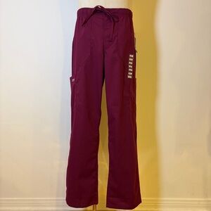 Cherokee Workwear Professionals Men’s Cargo Scrub Pants - Wine Burgundy - Size M